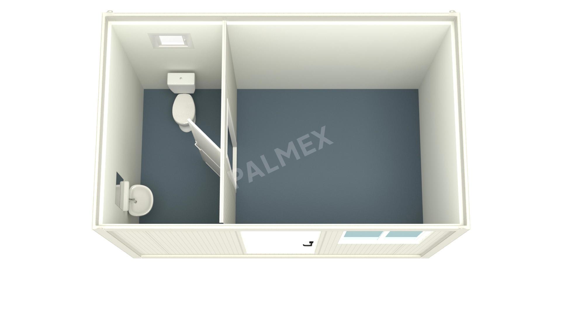 Container de Locuit 4m HI-FLEX cu WC White 1 Window Palmex