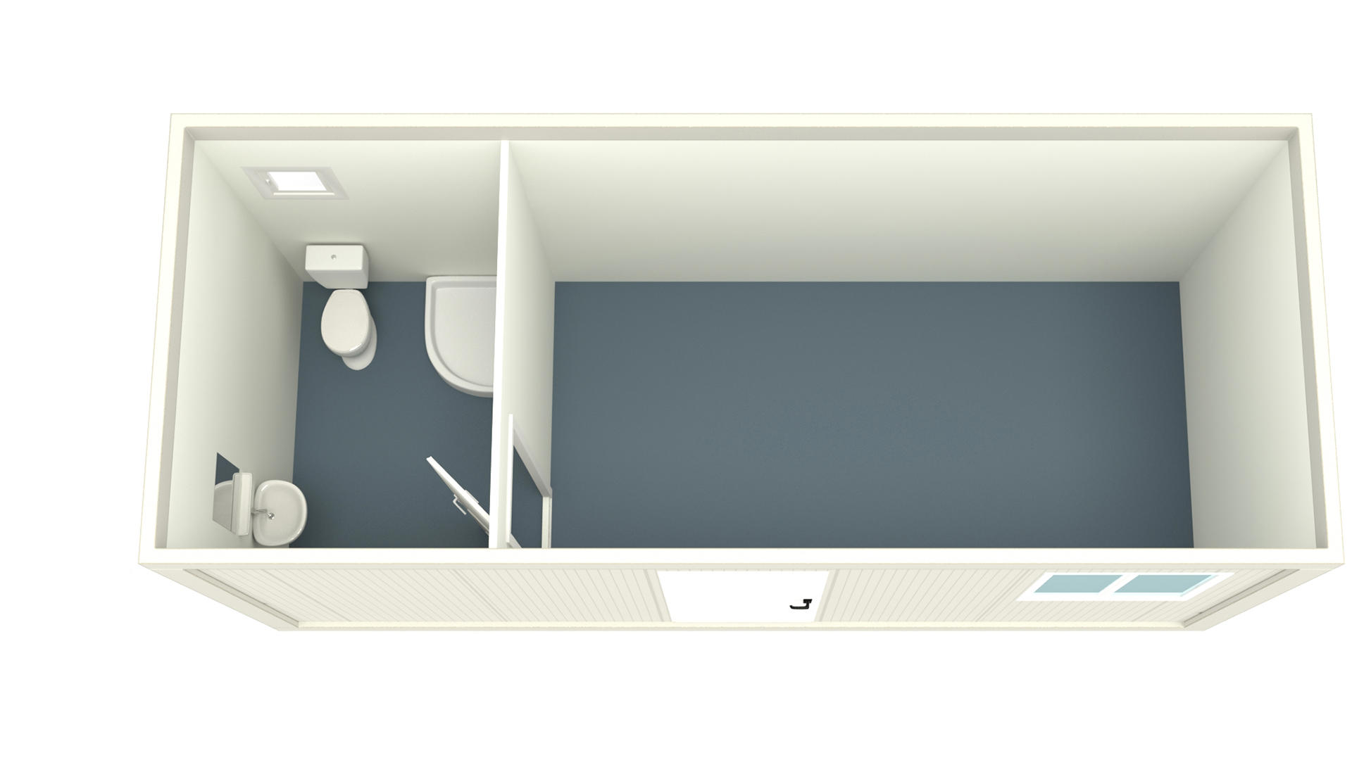 Container de Locuit 6m HI-FIX cu WC si Cabina Dus White 1 Window Palmex