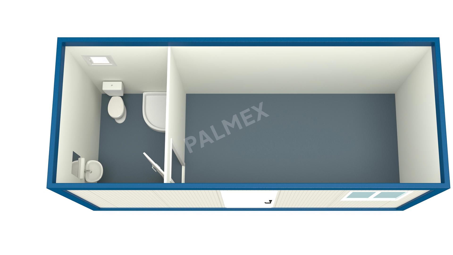 6m HI-FIX Housing Container with WC and Shower Cabin