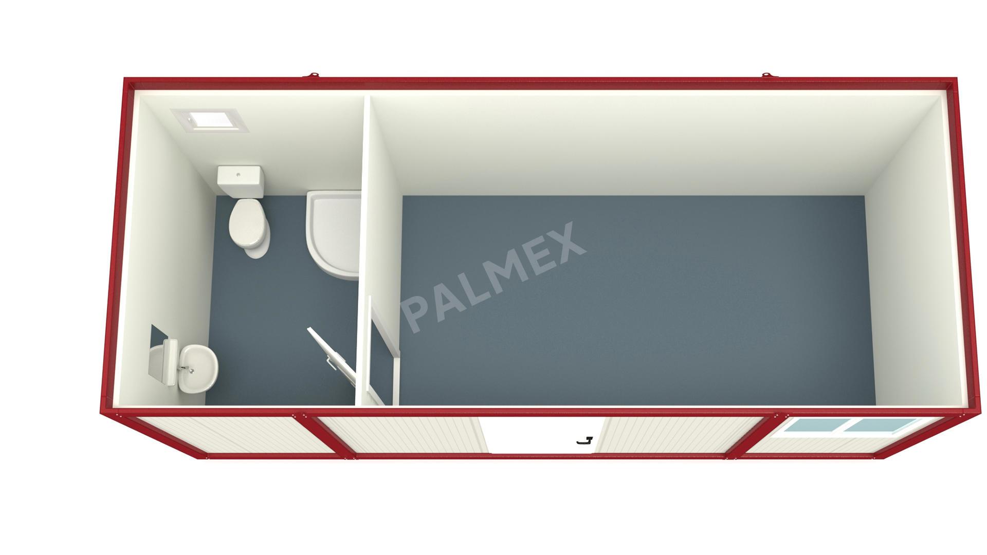 6m HI-FLEX Housing Container with WC and Shower Cabin