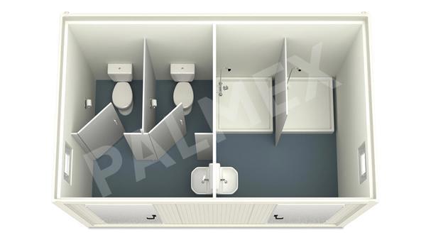 Sanitary Containers 4m HI-FLEX 2 WC 2 Showers